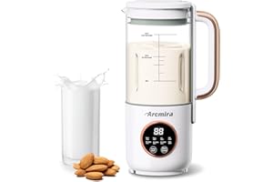 ARCMIRA Automatic Nut Milk Maker, 35 oz(1000ml) Homemade Almond, Oat, Soy, Plant-Based Milk and Dairy Free Beverages, Almond Milk Maker with Delay Start/Keep Warm/Boil Water, Soy Milk Maker with Nut Milk Bag