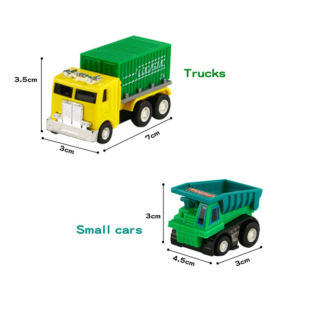 Polizeiauto Spielzeug Rennauto Baufahrzeuge Kinder Zurückziehen Auto Miniaturautos Set für Kinder mit 17 Auto