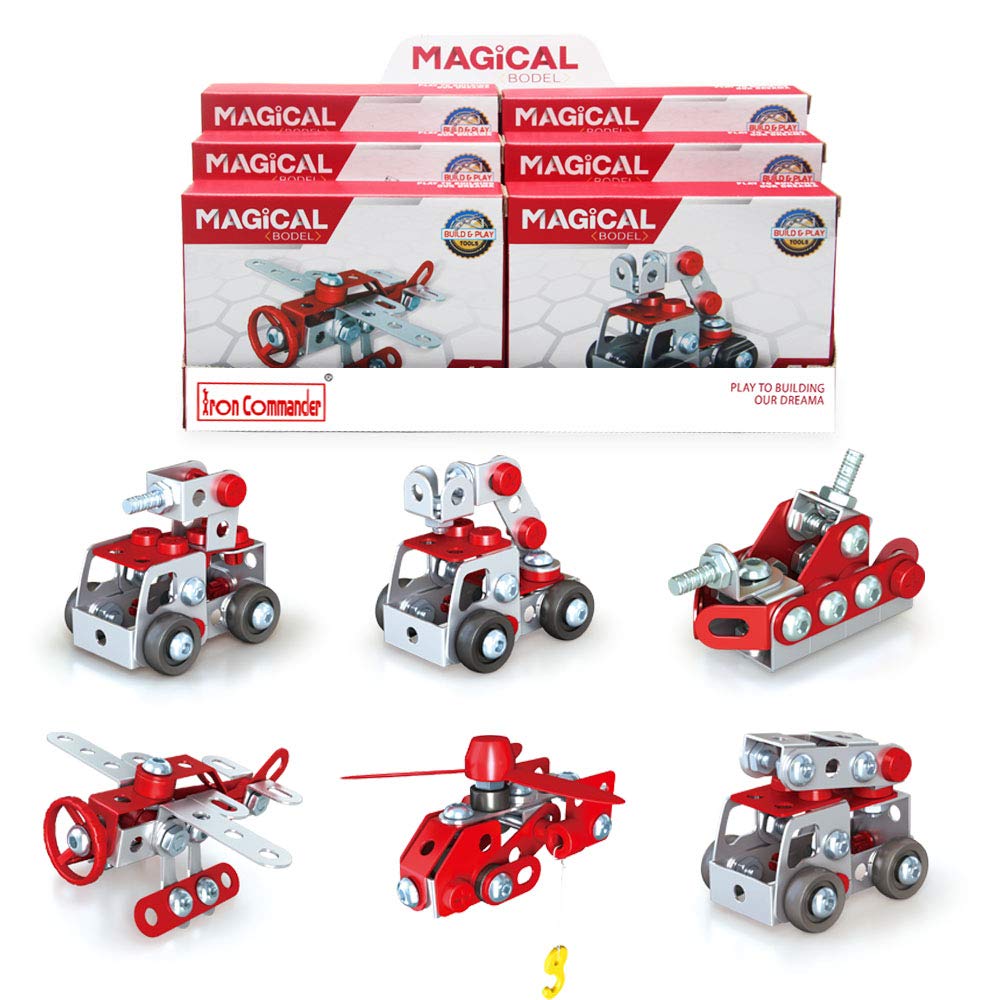 Iron Commander Mini Erector Set Metal Building Set, Various Vehicles Model Stem Toys for Boys Ages 13 and up (Fire Series)