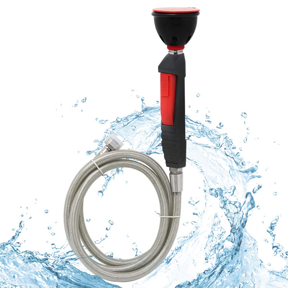 CGOLDENWALL Handheld Emergency Eyewash Station Drench Hose Eye Washer Unit Safety Shower Continuous Flow Eye Flush Shower for Lab and Industrial Use (Single Head)