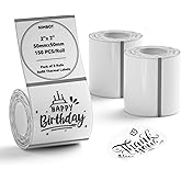 NIIMBOT 3 Rolls Set Label Tape for B1/B21/B3S Label Printer, 1.97" X 1.97" (50x50mm) Round Waterproof Thermal Label Tape for Logo/Gift/Barcode/Kitchen Jar (Clear)