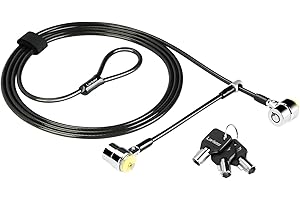 LORADAR Daul Head Twin Cable Lock Lock for Laptops，Monitor 3 Keys 6.7Foot Lock Two Devices at The Same Time