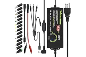 WEFOMEY Universal Power Supply 3V~36V 4A 144W Adjustable Variable 3V 5V 9V 12V 24V 30V 36V AC/DC Adapter Charger, 100V-240V AC to DC Converter with 14 Tips, Polarity Converter and 4-Way Power Splitter Cable