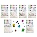 Yexpress 486pcs Multicolor Bling Craft Jewels Crystal Gem Stickers, Assorted Size and Shapes, 6 Sheets (6)