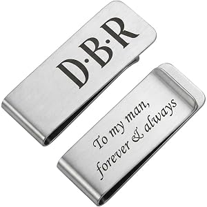 Lucy Engraving Personalized Monogram Money Clip, Engraved Money Clip for Men, Initial Holder Gifts, Father Day Gifts, Money K
