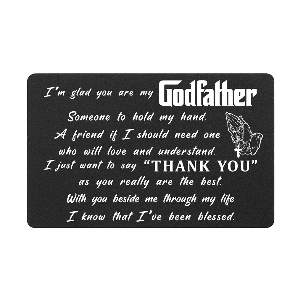 DEGASKEN Godfather Fathers Day Card - You Really Are the Best - Engraved Wallet Card for Godfather, Christmas Gifts