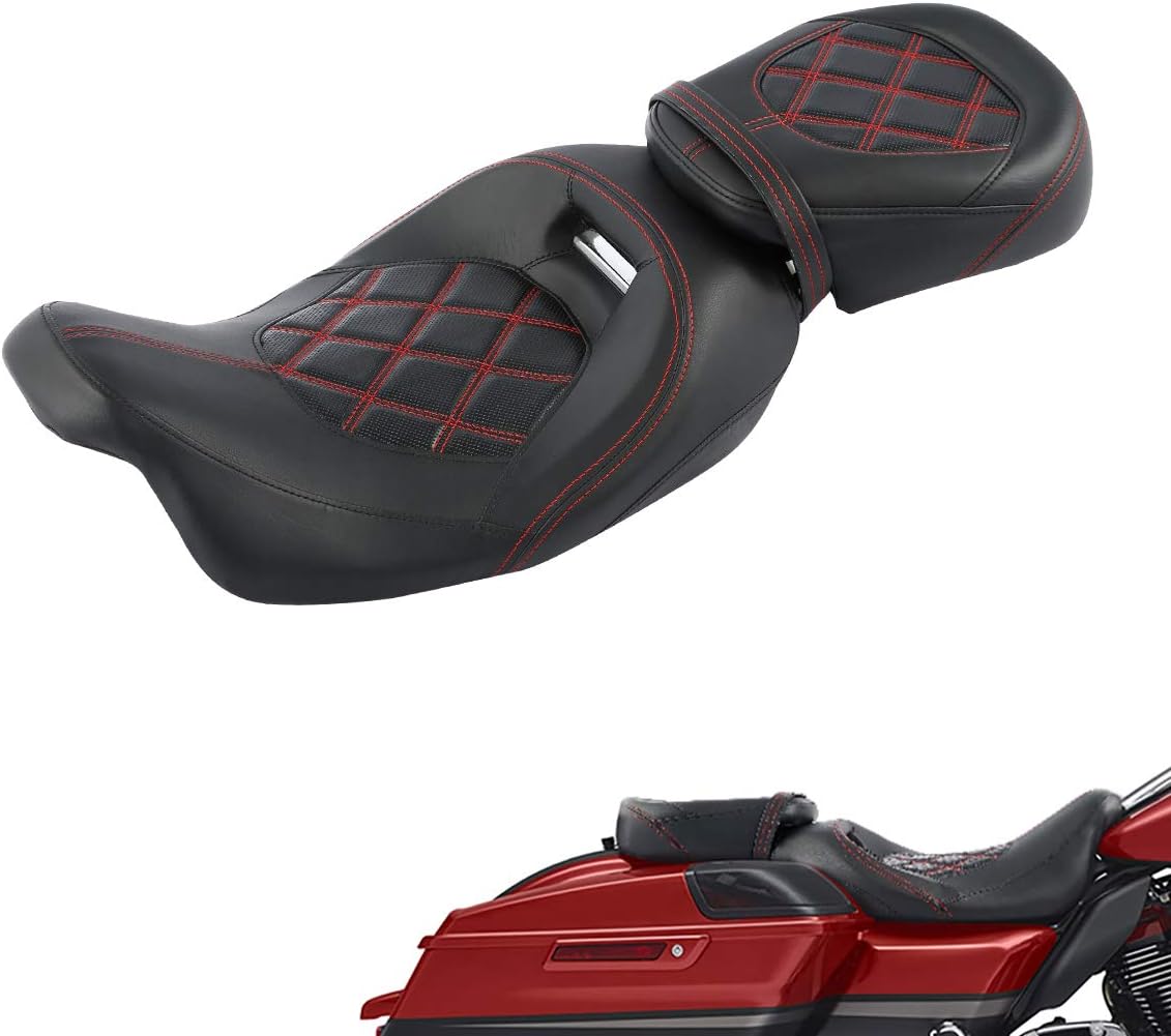 XFMT Red Stitching LowProfile Leather Seat Pillion