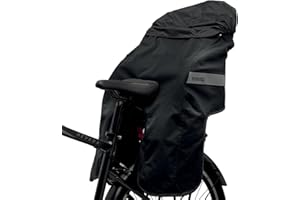 ACTION EMPORIUM Tucano Urbano Thermal Child Back Seat Cover with Adjustable Rain Hood, for Rear Mounted Child Bike Seats, Waterproof, Windproof, Easy Installation, Taped Seams, Sealed Zipper