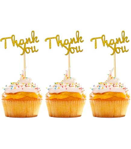 Goldene Cupcake-Topper Für Thanksgiving - 24 Stück, 4 Designs, Mit Zahnstochern, Für Party-Deko