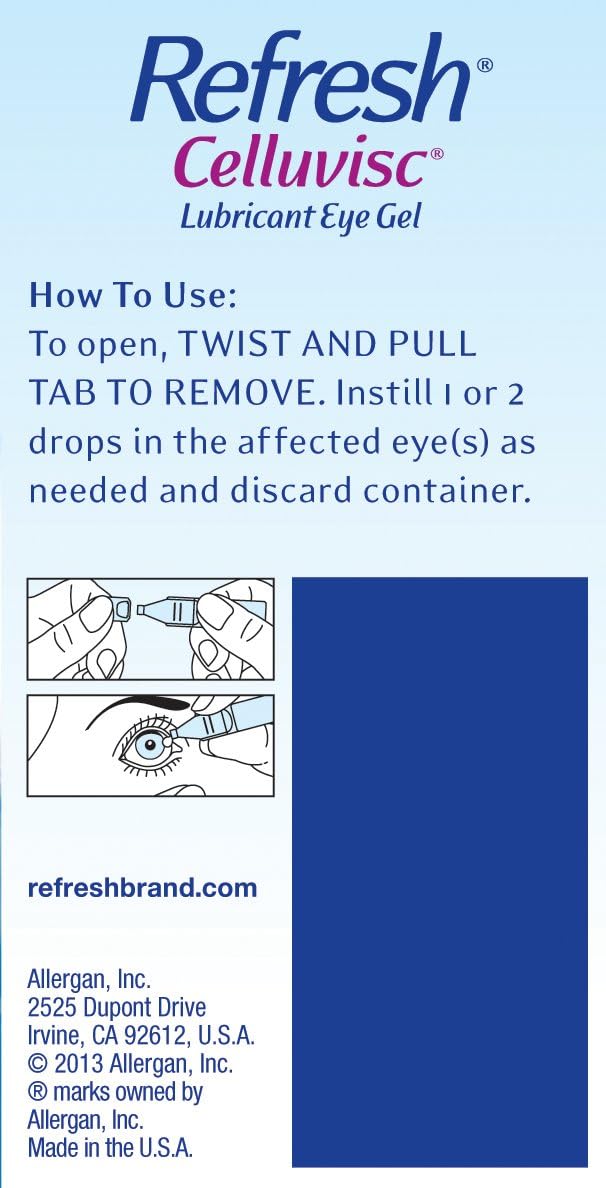 Refresh Celluvisc Lubricant Eye Gel, 30 Count Single-Use Containers: Health & Personal Care