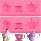 Meiyouju 2 Pack Teapot Silicone Molds, Food Grade Silicone Molds for Candy, Cake Decoration, Chocolate, Jewelry Making, Polymer Clay