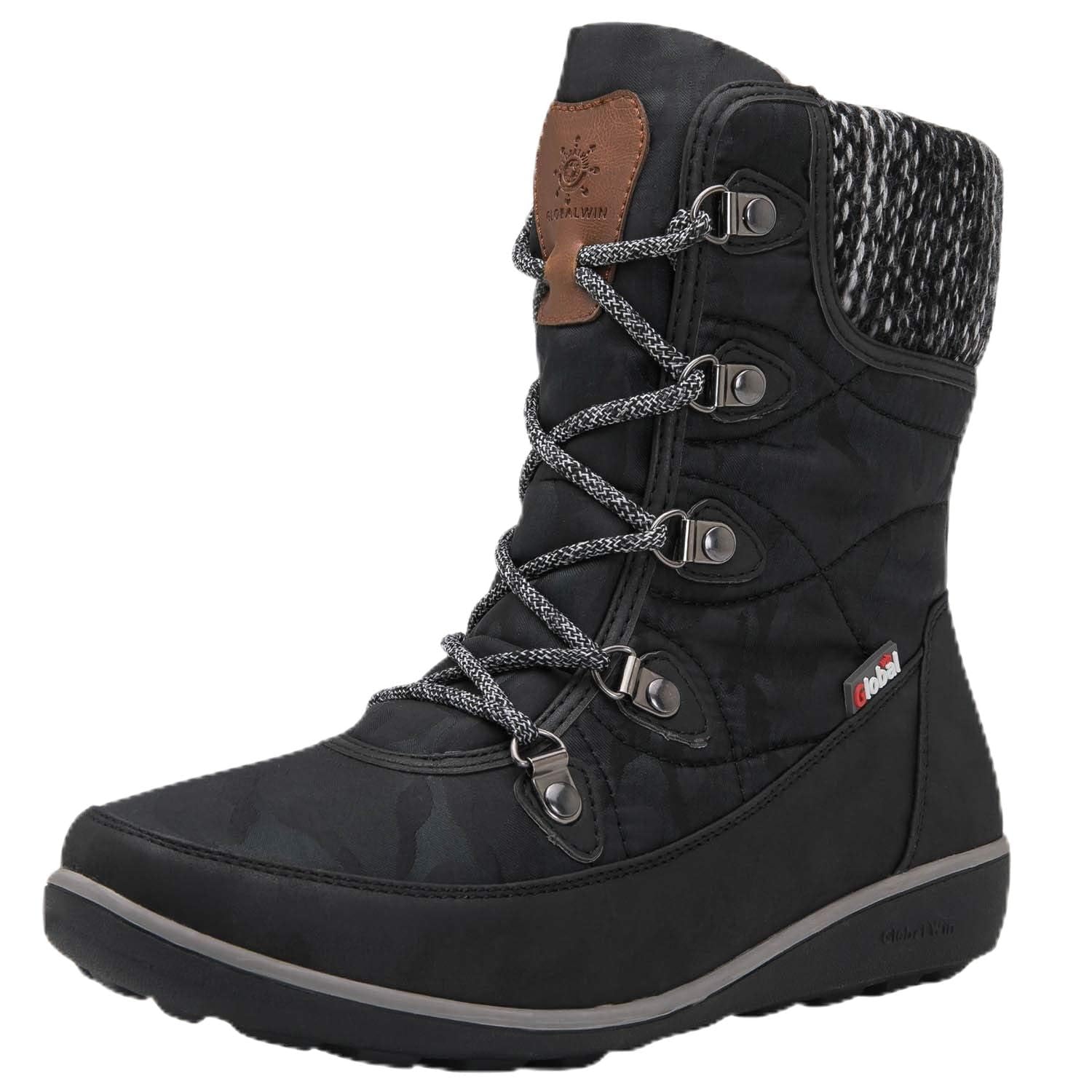 Photo 1 of GLOBALWIN Women's Snow Boots Insulated Waterproof Winter Boots for Women Warm Fur Lined Booties Black 7.5M