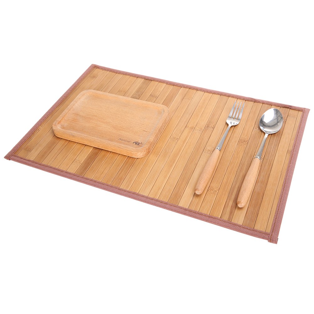 Bamboo Placemats for Kitchen Table, Placemats Set of 4,StainResistant