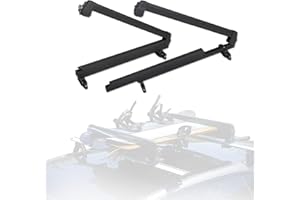 LINGVUM Ski and Snowboard Roof Racks with Sliding Extension, 28" Universal Ski Roof Rack Carrier with Anti-Theft Lock - Fits 6 Pairs Skis or 4 Snowboards, Black