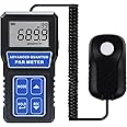 Par Meter High Precision PPFD Meter, Par Meter for led Grow Lights 400-700nm Wavelengths Par Light Meter with Data Logging, Calibration Function, PPFD Meter for LED Grow Light, Greenhouse, Plants