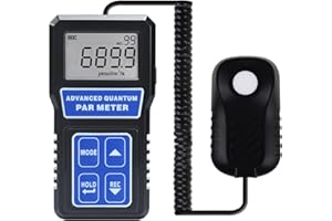 Par Meter Quantum Par Meter for led Grow Lights 400-700nm Spectrum Par Light Meter ppfd Meter with 100 Groups Data Logging, C