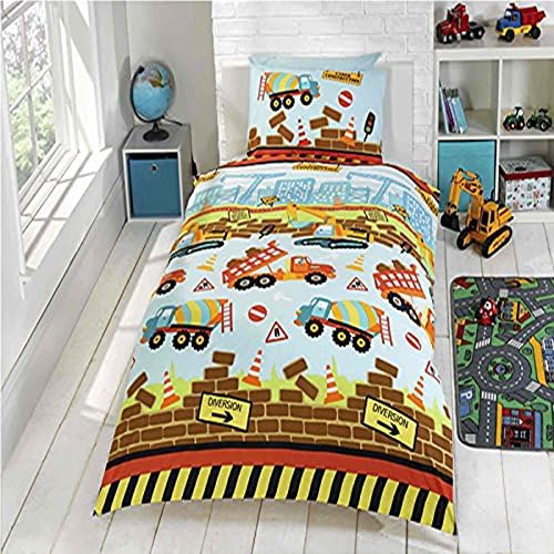 Under Construction Junior Duvet Cover and Pillowcase Set