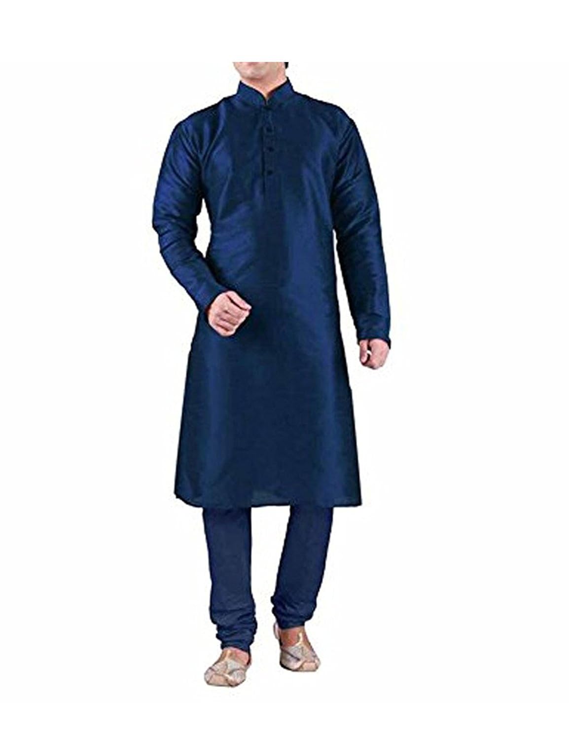 men's dupioni silk kurta pyjama & waistcoat