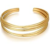 MUYAN Gold Vintage Statement Open Cuff Bracelets for Women Bangle Bracelet Boho Jewelry