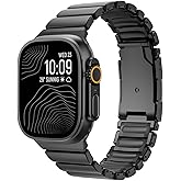 Titanium Band Compatible with Apple Watch Ultra 3/2/1 Band 49mm For iwatch Series 11 10 46mm 45mm 44mm 42mm SE 3/2/1 9 8 7 6 5 4 Men Women,Rubber Lining With Stainless Steel Buckle
