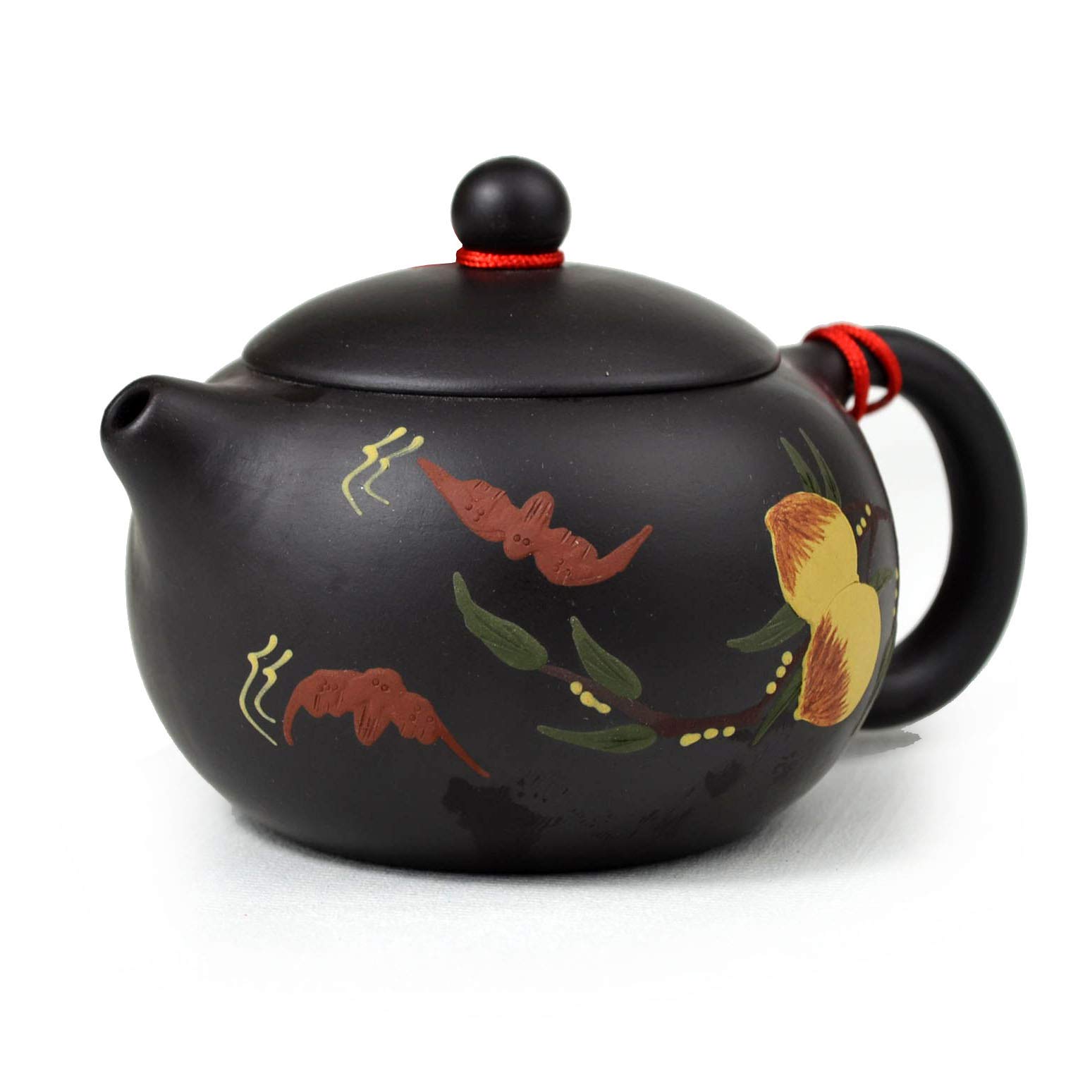 Teapot 6.8oz Chinese Yixing Genuine Black Clay Tea Xishi Pots Longevity Birthday Wishes