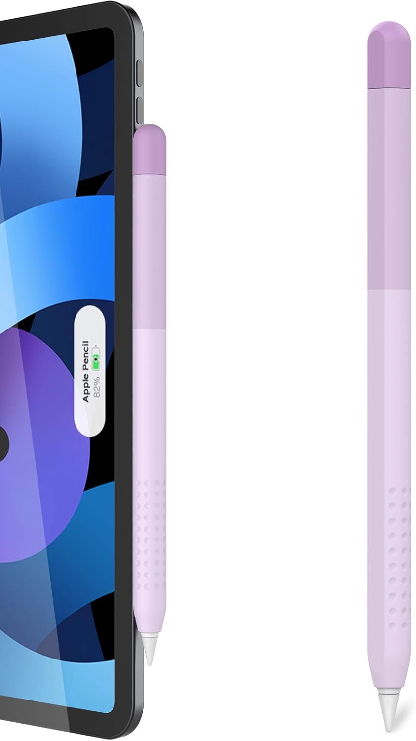 Delidigi Gradient Color iPencil Case Sleeve Silicone Cover Accessories Compatible with Apple Pencil 2nd Generation (Gradient Lavender)