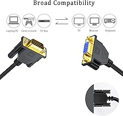 UV-CABLE 2-Pack VGA Extension Cable 6ft, VGA Cable
