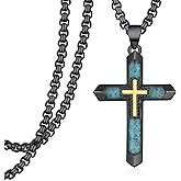 Hantuorui Cross Necklace for Men Women, 925 Sterling Silver Crucifix Cross Pendant Necklaces, Religious Amulets Jewelry Gifts