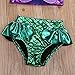 3Pcs Kids Baby Bowknot Mermaid Bikini Set Top+Briefs+Headband Bathing Suit (90, Purple+Green)