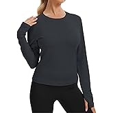 Liuetssory Women's Long Sleeve Workout Shirt Slim Fit Yoga Top Moisture Wicking Athletic Shirt with Thumb Holes Running Gym