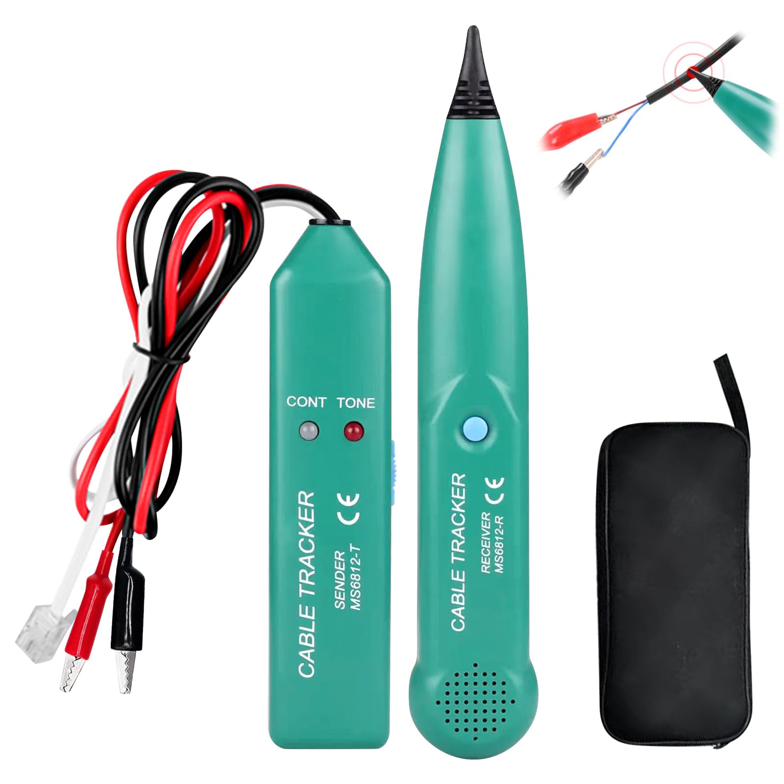 MS6812 Cable Tracker Kabelbruch Suchgerät, BYZESTY Multifunctional Cable Checker Wire Cable Tester, Cable Checker Leitungssucher, Leitungssuchgerät Für Netzwerk Wartung Collation, Telefonleitungstest