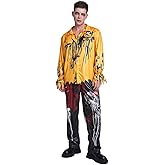 KalcyKizz Adult Zombie Halloween Costume Yellow Top and Pants