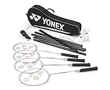 YONEX 4 Player Badminton Set, Black/ali, one
