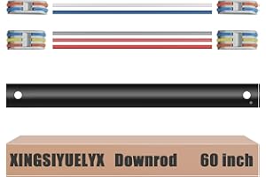 XINGSIYUELYX 60" Ceiling Fan Downrod, 【1 Outside Diameter】 Black Extended Downrod, including 4 Wire Connectors and 5 Extension Wires (No Threads)
