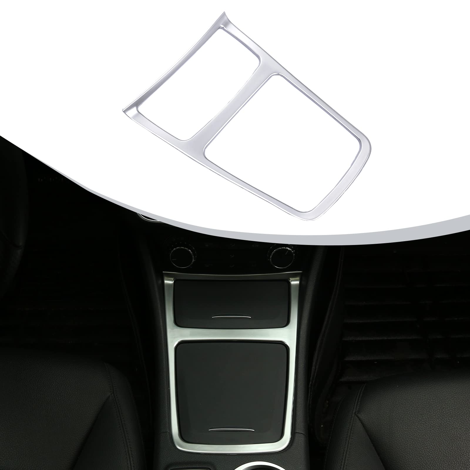 Matte Chrome Interior Accessory Center Storage Box Trim Ashtray Frame For MB CLA GLA A Class W117 C117 W176 A180 2013-2017