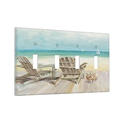 Spshian Light Switch Cover Beach Chair Seascape