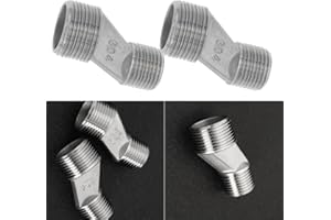 Stainless Steel Bathroom S-Connector: 1/2" Male to 3/4" Male Offset Shower Arm Adapter for Clawfoot Tub Wall-Mount Shower Plu