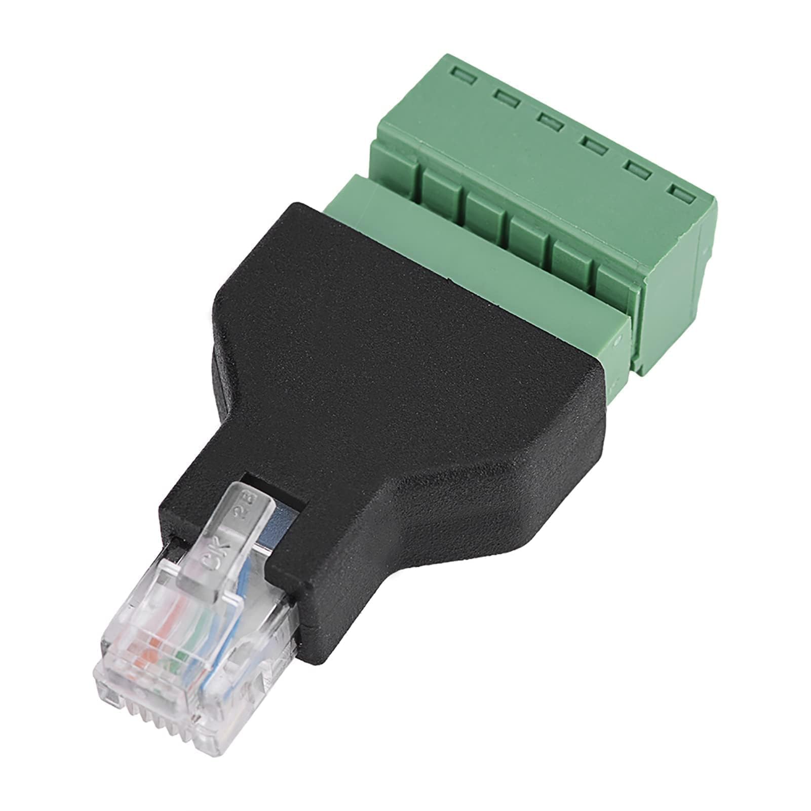 RJ12 6P6C Male to 6 Terminals Screw Connector Adapter Connector CCTV Adapter