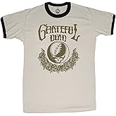 Ripple Junction Grateful Dead Men's Short Sleeve Ringer T-Shirt Retro Steal Your Face Vintage Stealie Officially Licensed
