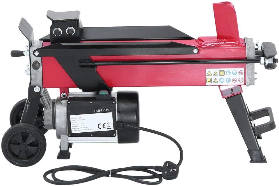 1500 Watt Electric Hydraulic Log Splitter 5 Ton Wood Cutter Max Log