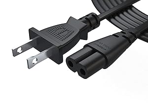 Pwr UL Listed 12 Ft 2 Prong (Figure 8) AC Wall Cable 2 Slot LED LCD TV Power Cord - Compatible with Samsung LG Sharp Canon Pixma Epson Printer Dell Asus Laptop Charger 3903-000853 3903-000599