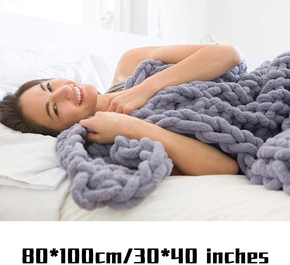 Nishci Chunky Knitted Throw Blanket Cozy Blankets Polyester