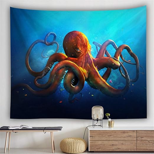 QAPZI Tapiz Pared Pulpo Tapiz de Pared Animal Mandala Tapiz de Pared