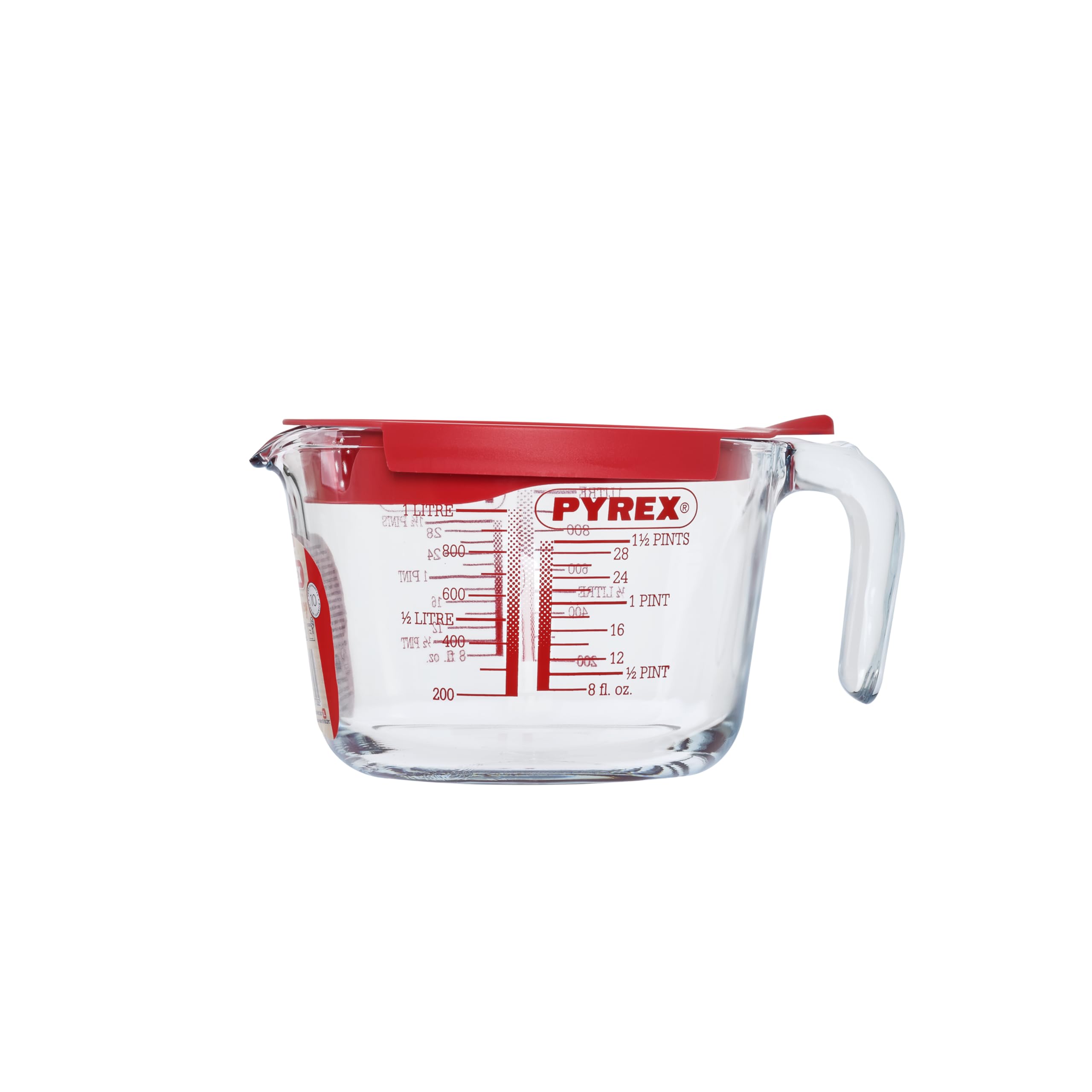 Pyrex Classic Glass Measuring Jug with Lid High Resistance 1.0 Litre Transparent (Pack of 2)