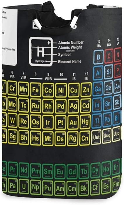 Cesto de ropa grande Moda Elementos químicos Moda Mantel periódico
