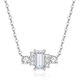 Pcmaciyn Moissanite Necklace for Women,925 Sterling Silver Moissanite Necklaces 1.35CTTW D Color VVS1 Moissanite Pendant Necklace,Brithday Christmas Gift for Women