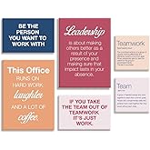 YEOION Motivational Teamwork Wall Decor,Inspirational Teamwork Canvas Wall Art for Office,Workplace Office Decorations Set of 6