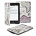 OMOTON Kindle Paperwhite Case Cover - The Thinnest Lightest PU Leather Smart Cover Kindle Paperwhite fits all Paperwhite generations prior to 2018 (Will not fit All new Paperwhite 10th G),Rose Red Map