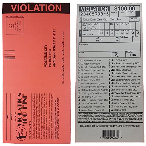 Fake Parking Tickets-set of 100