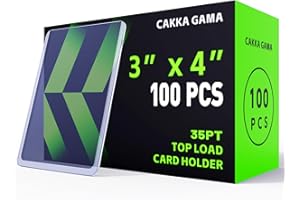 CAKKAGAMA 100 PCS Top Loaders for Cards, Hard Plastic Card Sleeves Toploaders, Baseball Trading Card Holder Protectors (100 Toploaders)